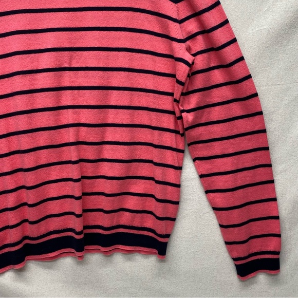 J Crew Mercantile Peyton Large Womens Sweater Mixed Striped Pink Black Casual - Picture 6 of 14
